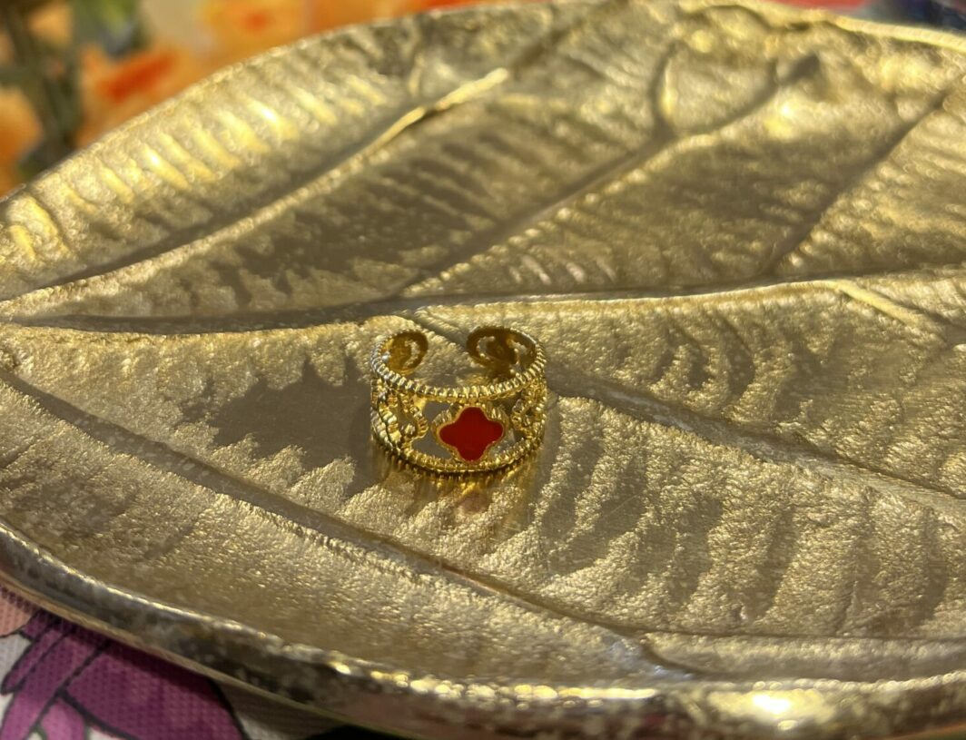Ring klavertjes rood