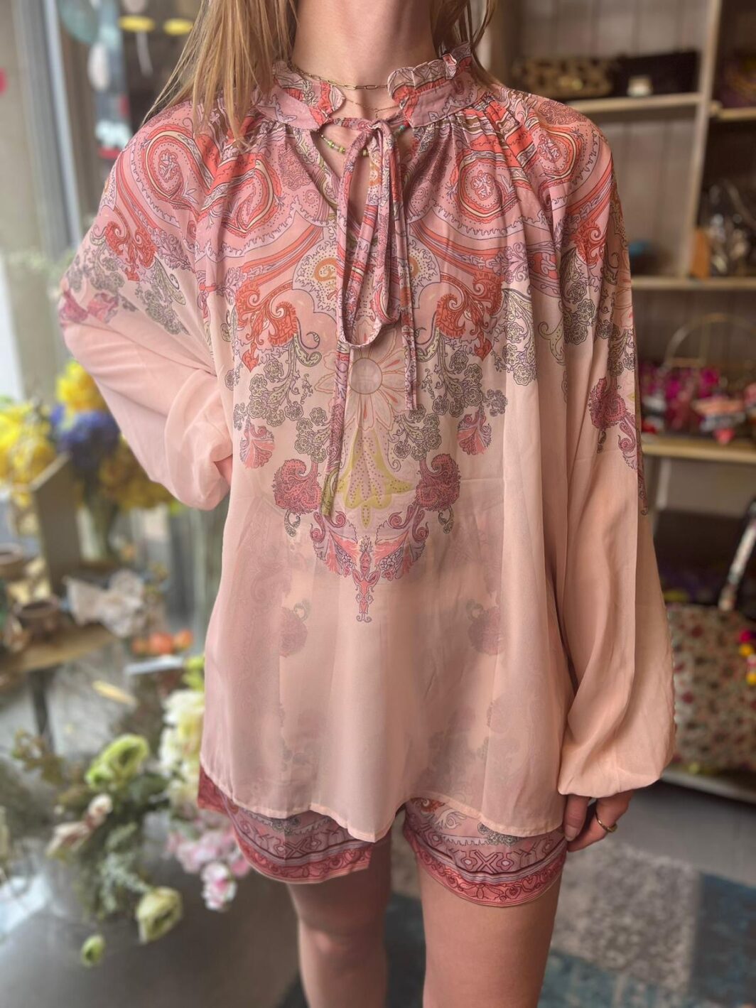 Blouse oud roze