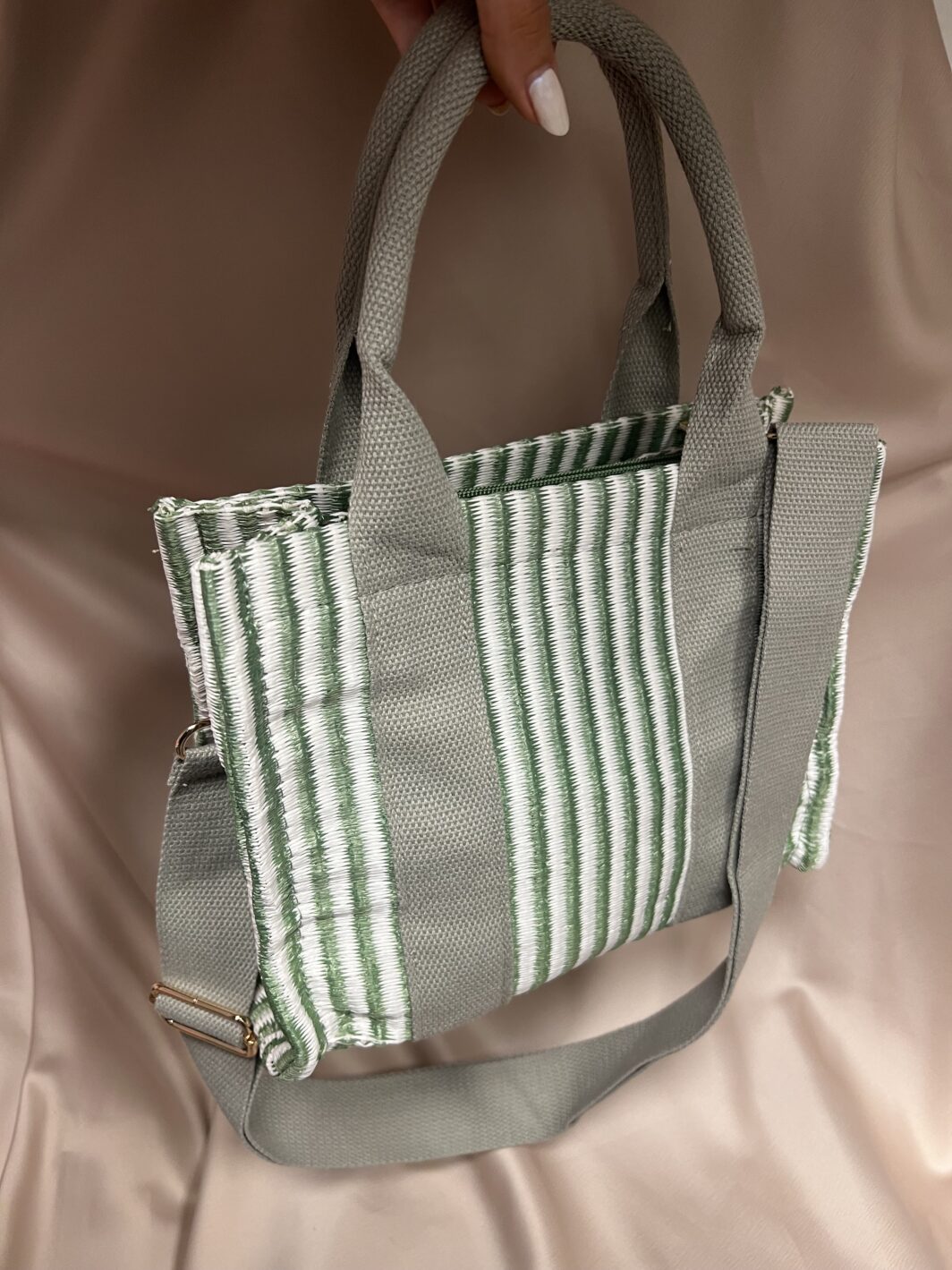Groene tas streepjes - Afbeelding 3