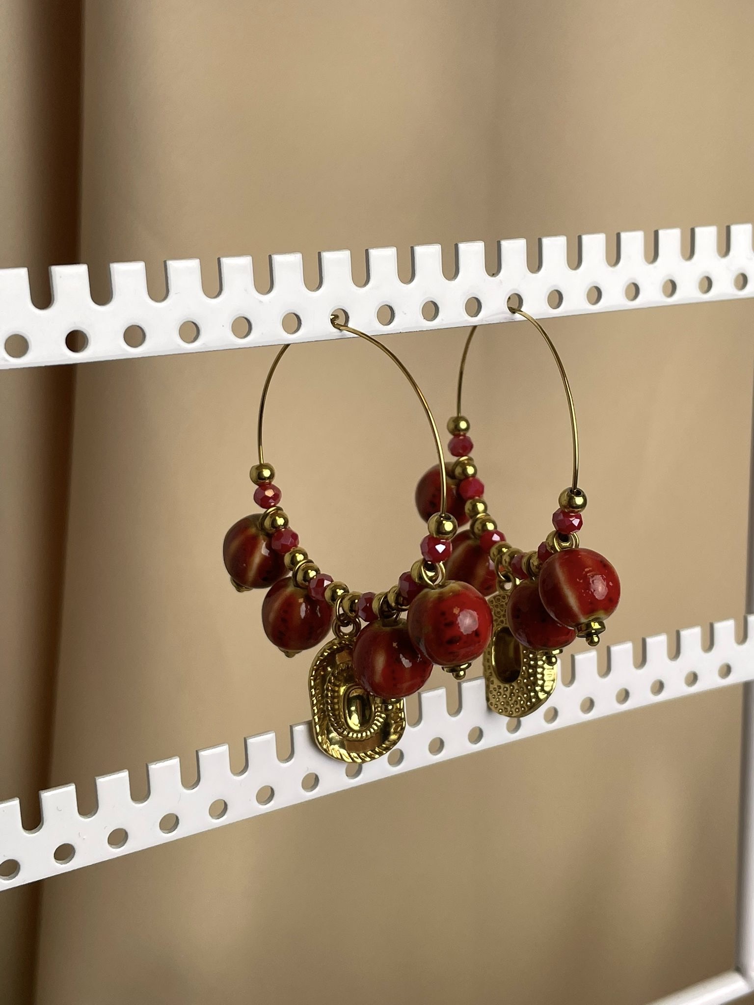 Earrings bordeaux - Afbeelding 2