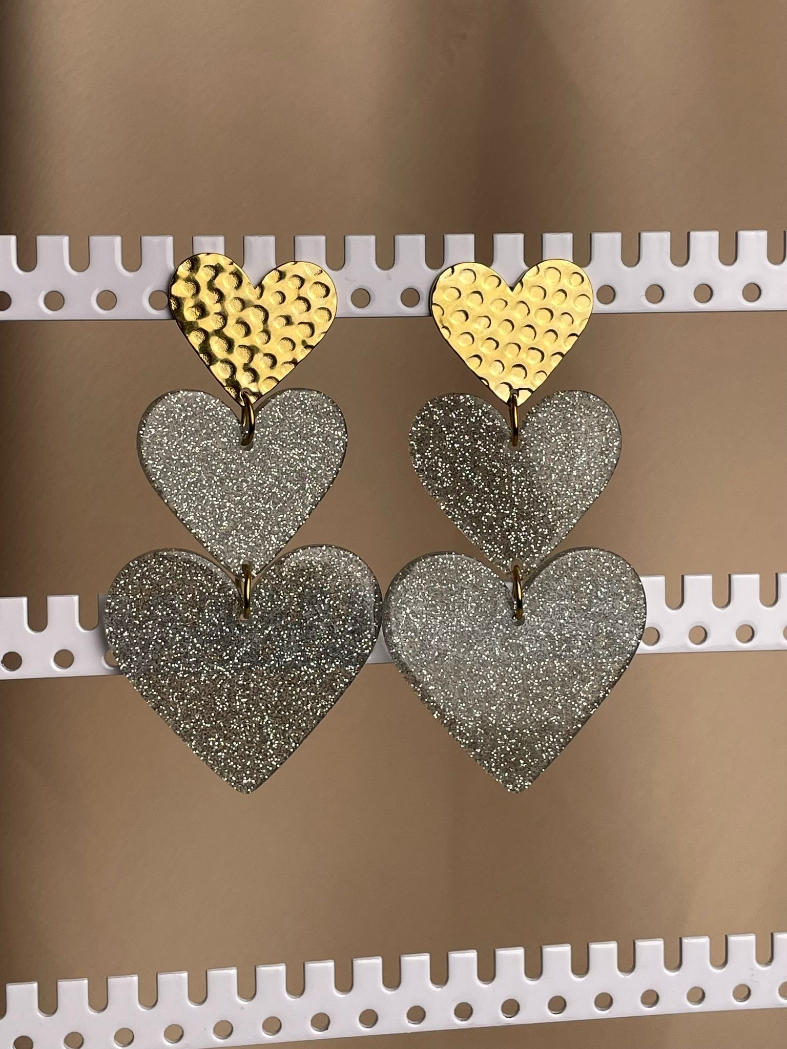 Party earrings gold & silver